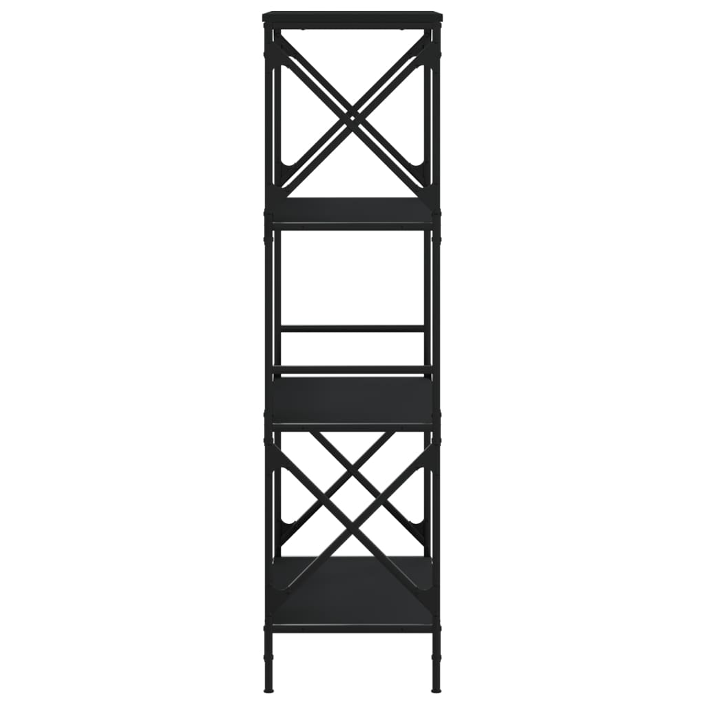 vidaXL Βιβλιοθήκη 4 Επιπέδων Μαύρη 59x35x132 εκ. Επεξεργασμένο Ξύλο