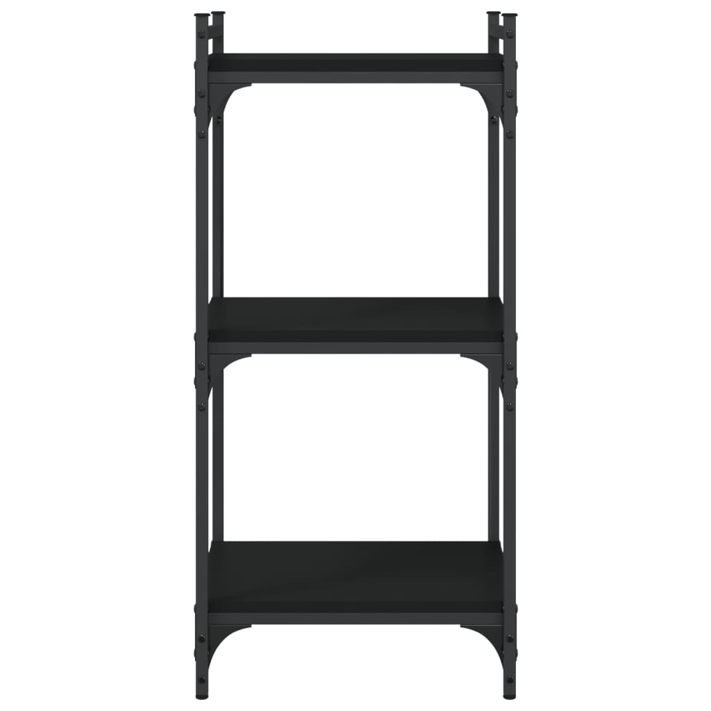 vidaXL Βιβλιοθήκη 3 Επιπέδων Μαύρη 40 x 30 x 86 εκ. Επεξεργασμένο Ξύλο