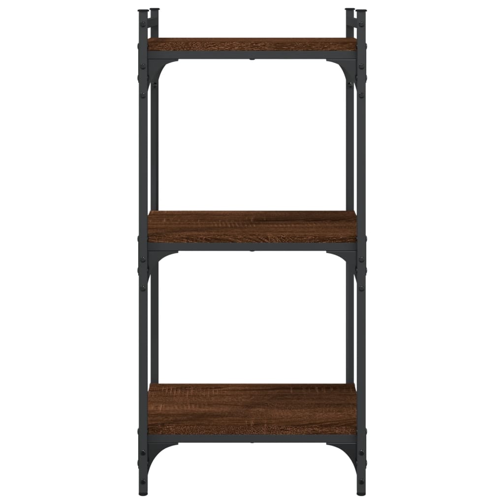 vidaXL Βιβλιοθήκη 3 Επιπέδων Καφέ Δρυς 40 x 30 x 86 εκ. Επεξεργ. Ξύλο