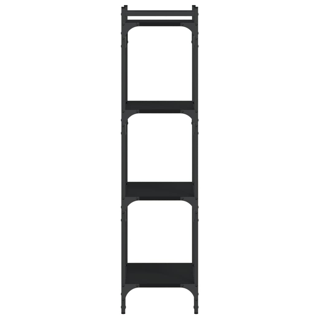 vidaXL Βιβλιοθήκη 4 Επιπέδων Μαύρη 40 x 30 x 120 εκ. από Επεξεργ. Ξύλο