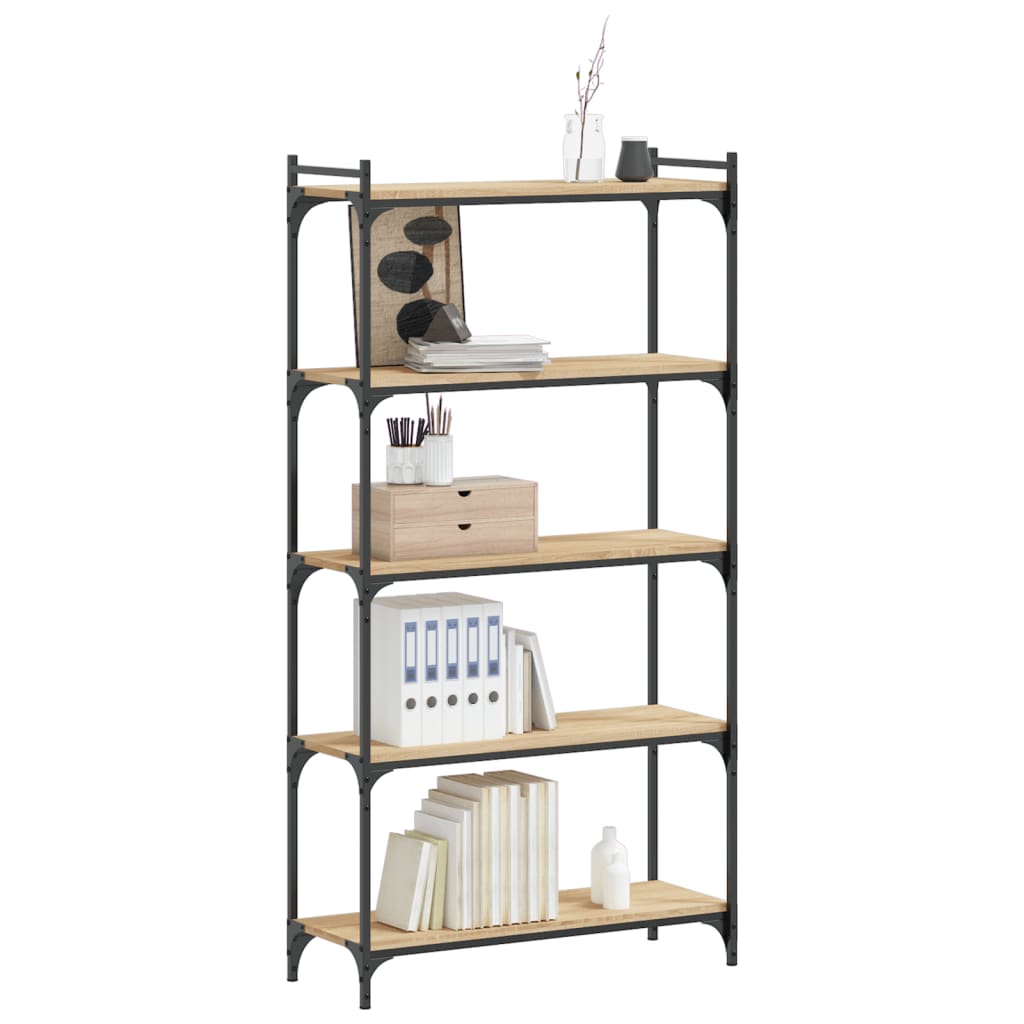 vidaXL Βιβλιοθήκη 5 Επιπέδων Sonoma Δρυς 80x30x154 εκ. Επεξεργ. Ξύλο