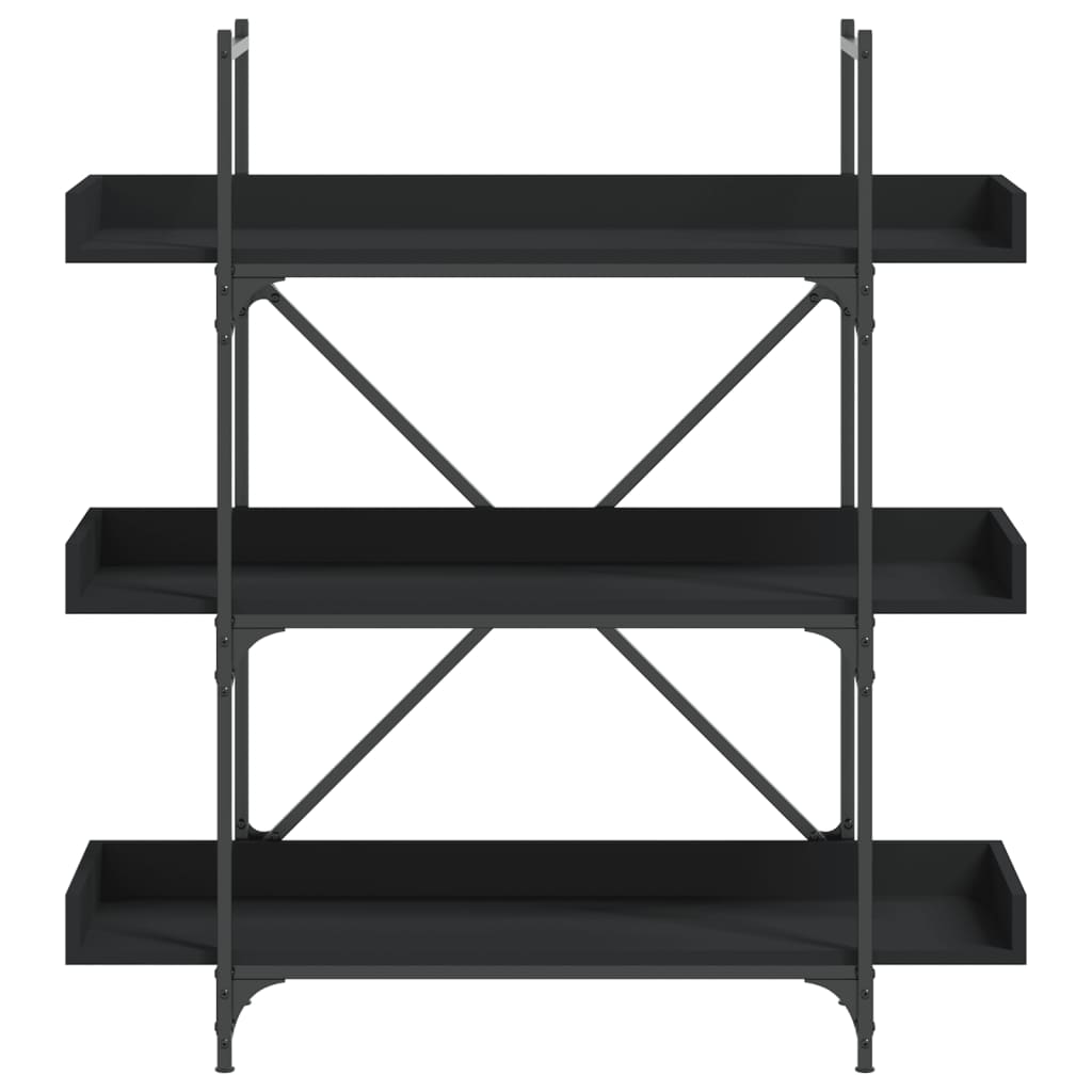 vidaXL Βιβλιοθήκη 3 Επιπέδων Μαύρη 100x33x108,5 εκ. Επεξεργ. Ξύλο