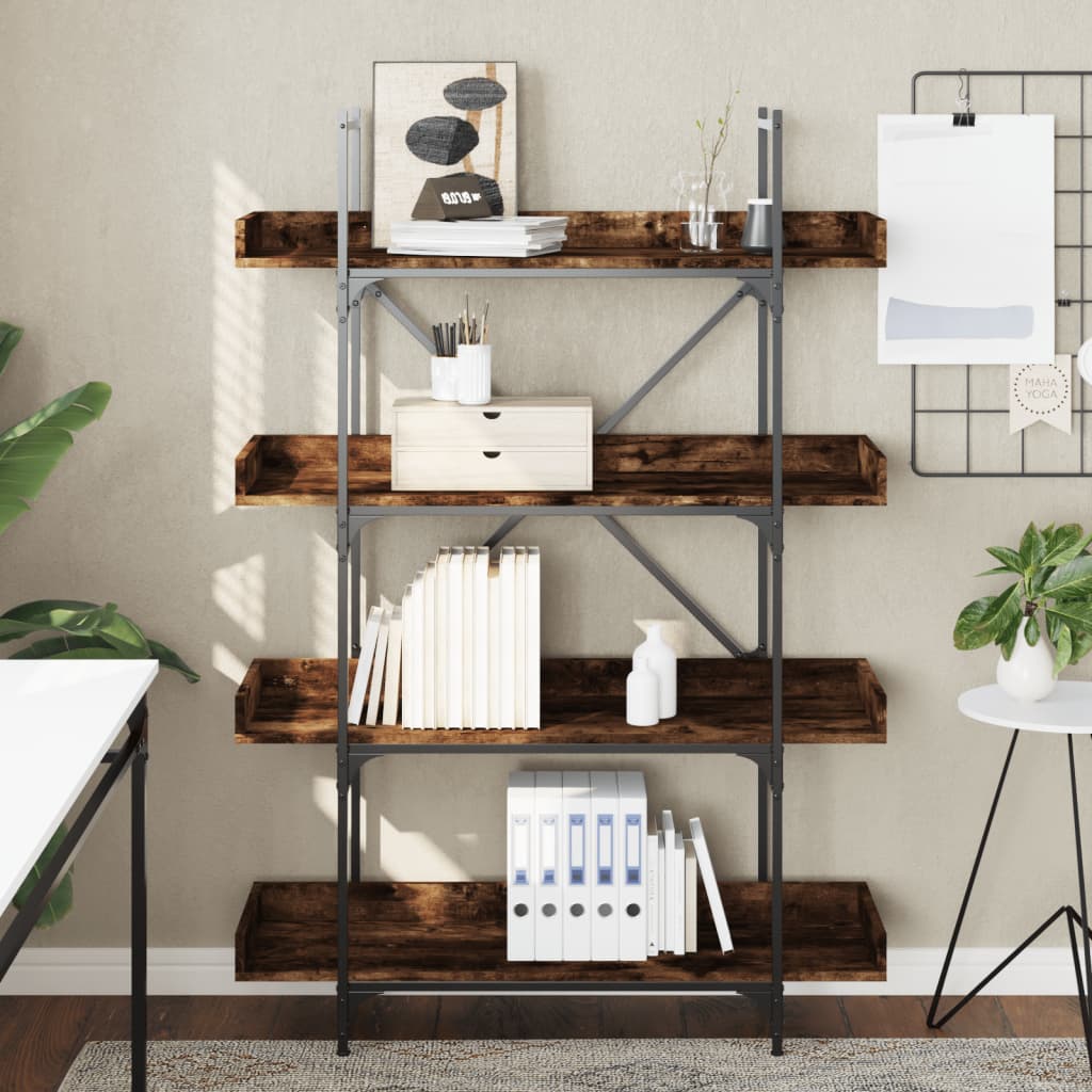vidaXL Βιβλιοθήκη 4 Επιπέδων Καπν. Δρυς 100x33x145,5 εκ. Επεξεργ. Ξύλο