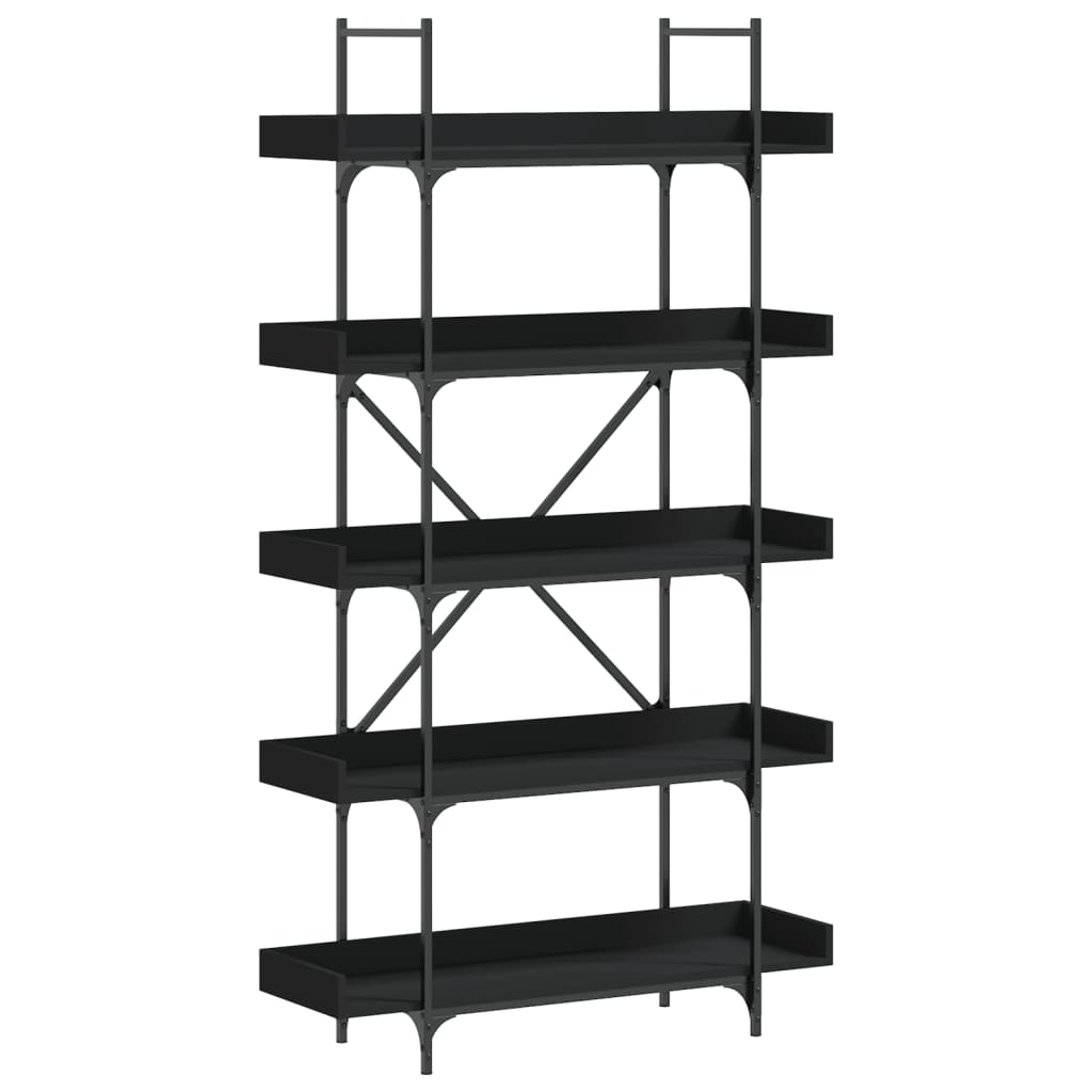 vidaXL Βιβλιοθήκη 5 Επιπέδων Μαύρη 100 x 33 x 180,5 εκ. Επεξεργ. Ξύλο