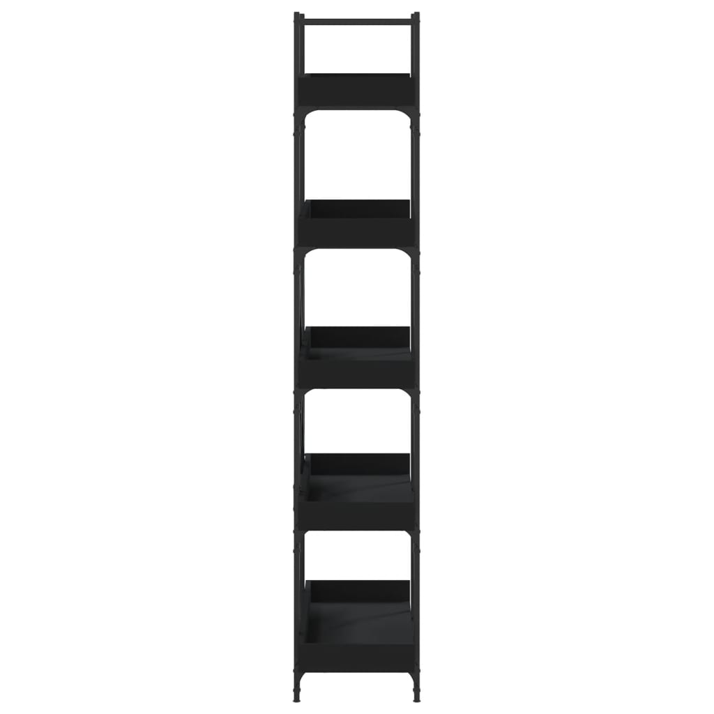 vidaXL Βιβλιοθήκη 5 Επιπέδων Μαύρη 100 x 33 x 180,5 εκ. Επεξεργ. Ξύλο