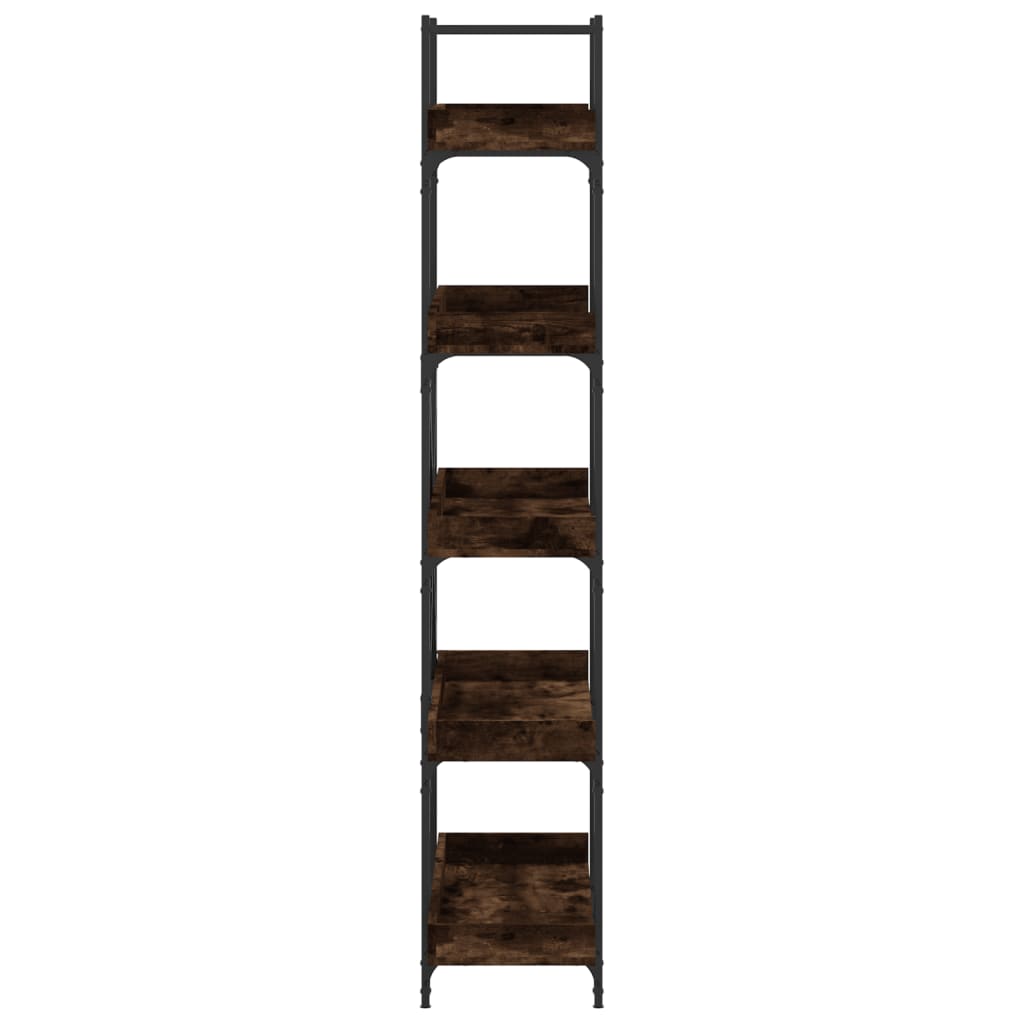 vidaXL Βιβλιοθήκη 5 Επιπέδων Καπνιστή Δρυς 100x33x180,5 εκ. Επεξ. Ξύλο