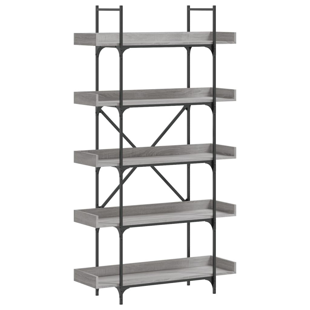 vidaXL Βιβλιοθήκη 5 Επιπέδων Γκρι Sonoma 100x33x180,5εκ. Επεξεργ. Ξύλο