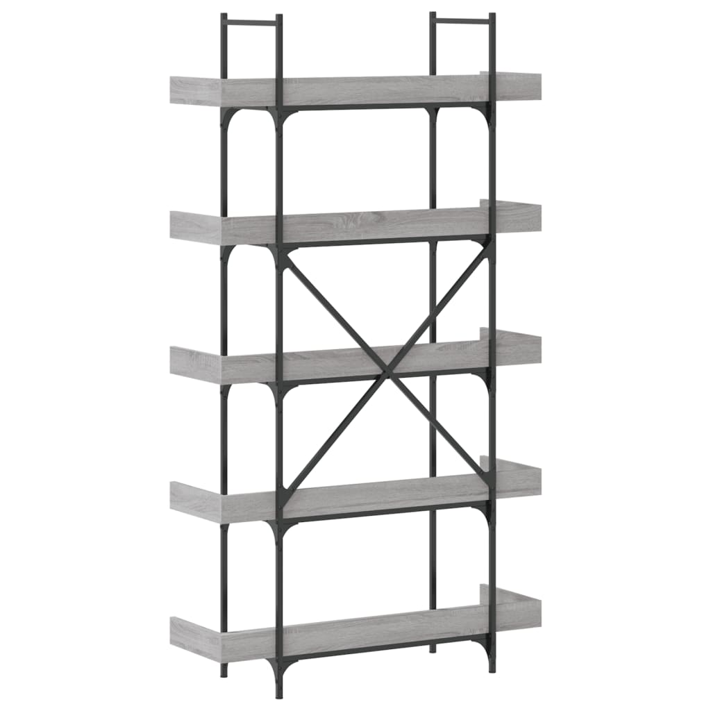 vidaXL Βιβλιοθήκη 5 Επιπέδων Γκρι Sonoma 100x33x180,5εκ. Επεξεργ. Ξύλο