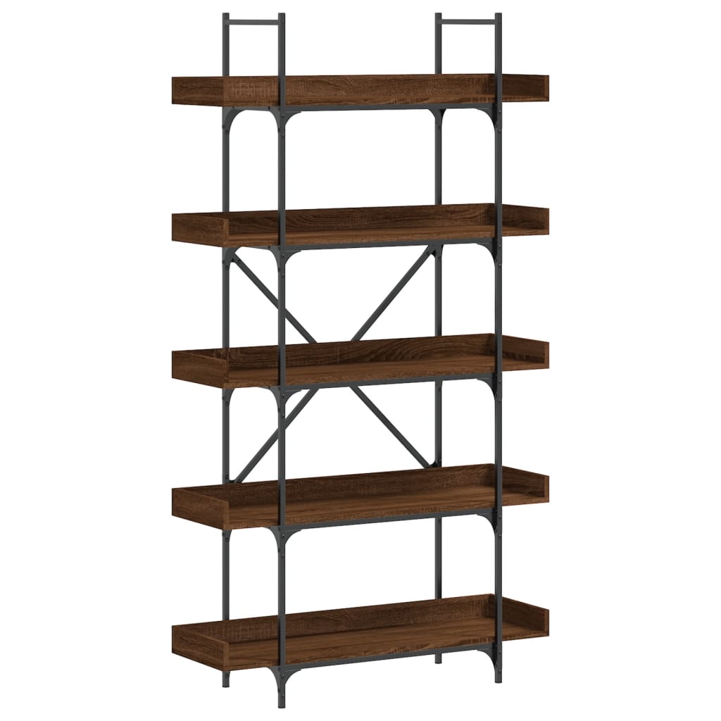 vidaXL Βιβλιοθήκη 5 Επιπέδων Καφέ Δρυς 100x33x180,5 εκ. Επεξεργ. Ξύλο