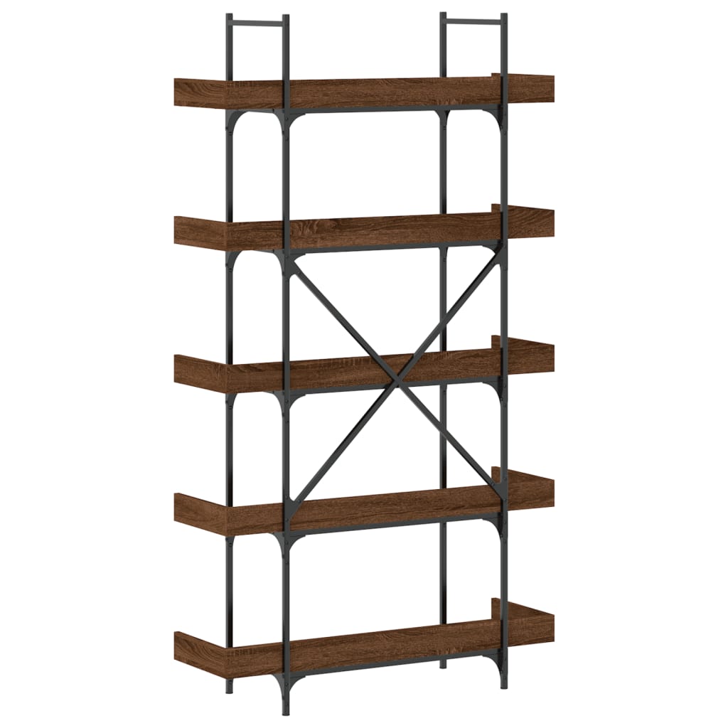 vidaXL Βιβλιοθήκη 5 Επιπέδων Καφέ Δρυς 100x33x180,5 εκ. Επεξεργ. Ξύλο