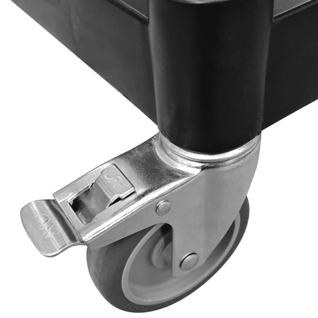 vidaXL Τροχήλατη Βάση 2 Επιπέδων Μαύρη 99 x 50 x 97 εκ. από Αλουμίνιο