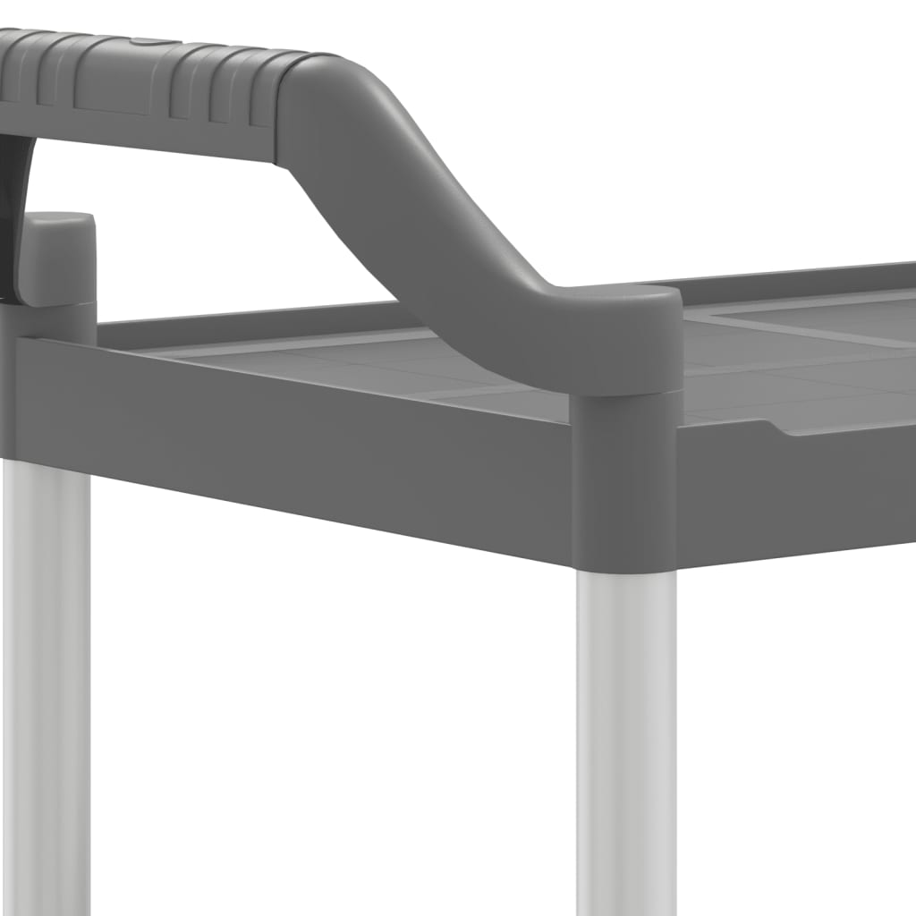 vidaXL Τροχήλατη Βάση 2 Επιπέδων Γκρι 81 x 41 x 92 εκ. από Αλουμίνιο