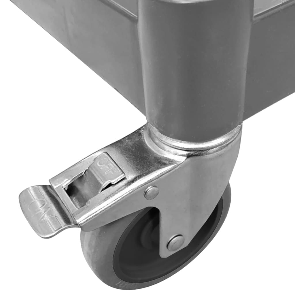 vidaXL Τροχήλατη Βάση 2 Επιπέδων Γκρι 81 x 41 x 92 εκ. από Αλουμίνιο