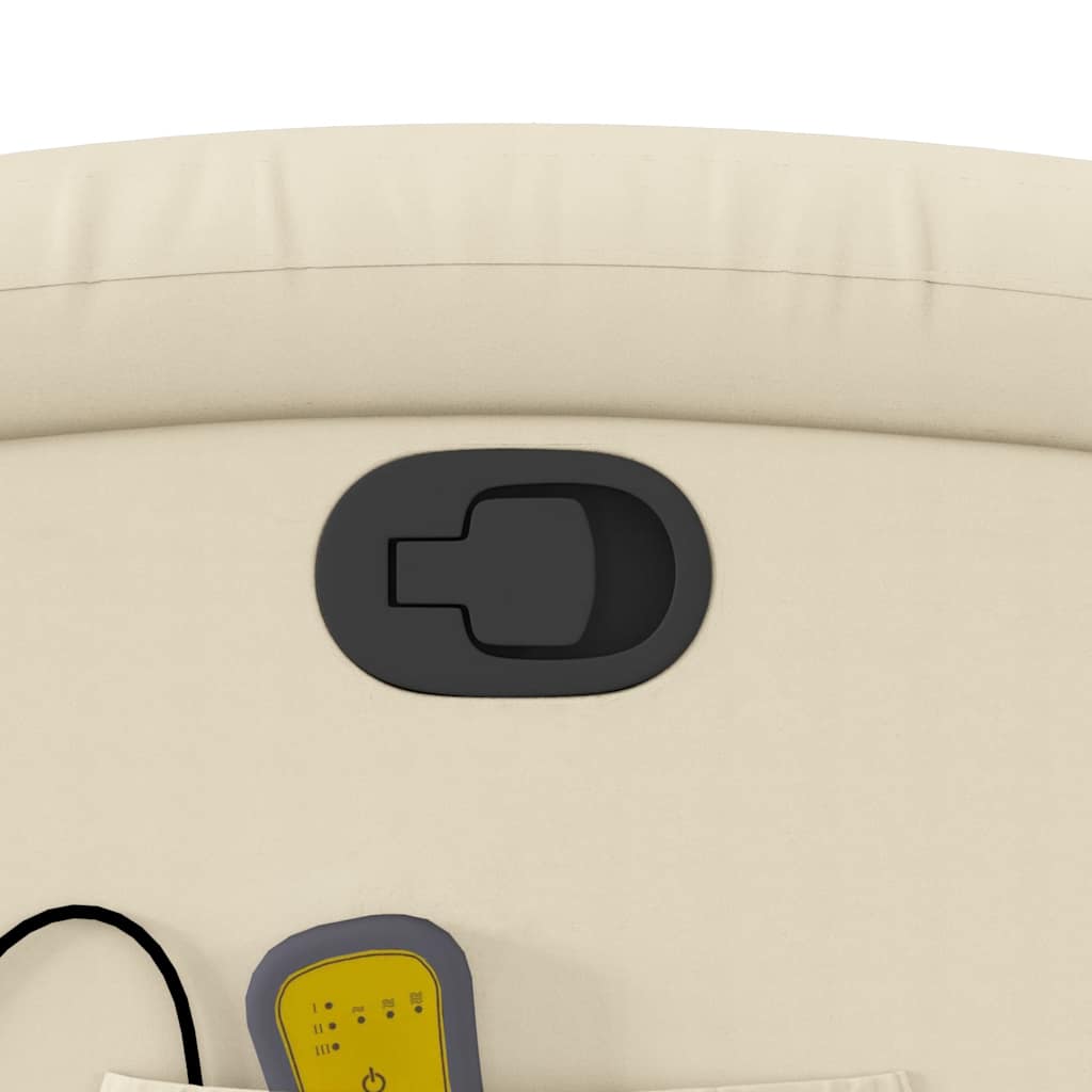 vidaXL Πολυθρόνα Μασάζ Ανακλινόμενη Κρεμ από Συνθετικό Δέρμα