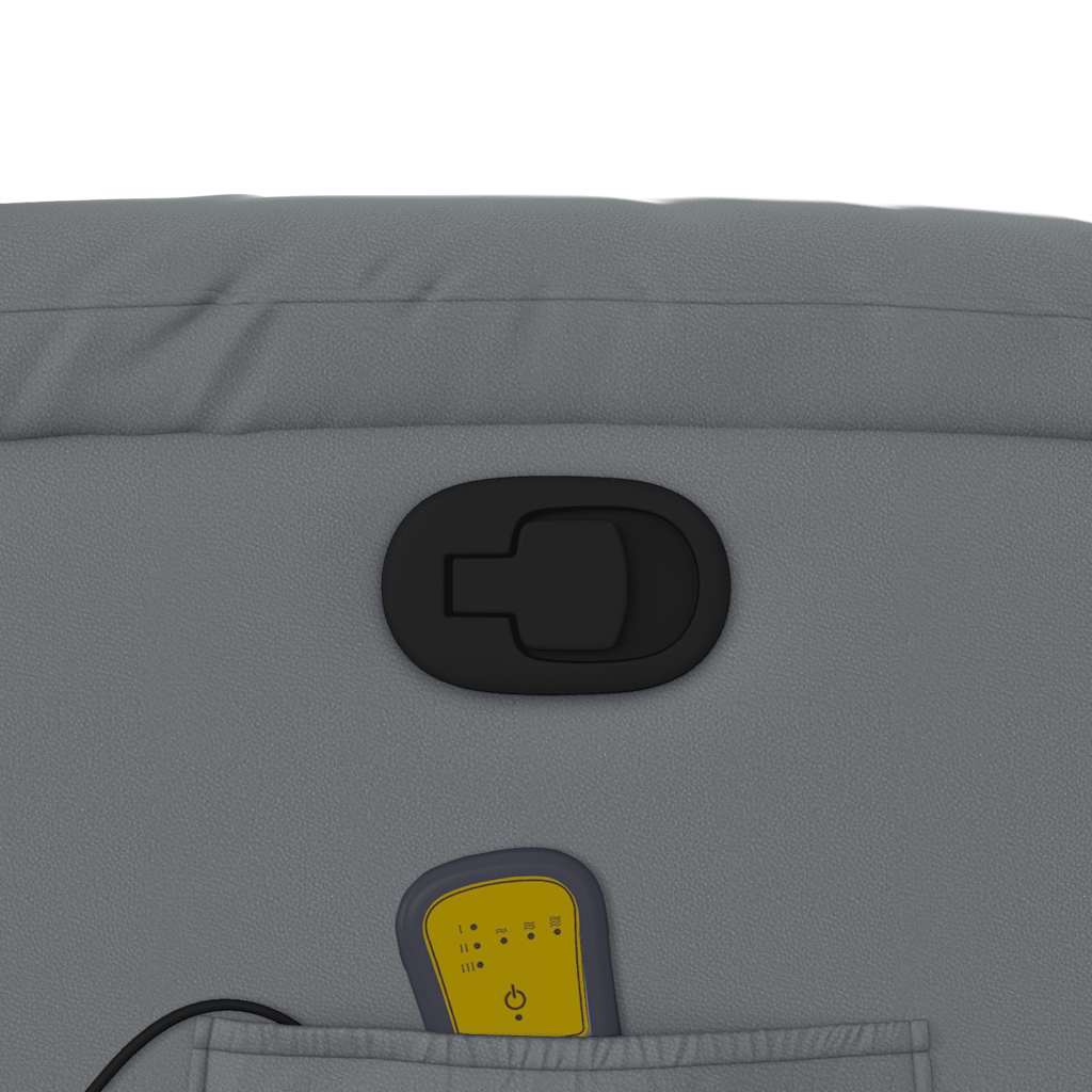 vidaXL Πολυθρόνα Μασάζ Ανακλινόμενη Γκρι από Συνθετικό Δέρμα