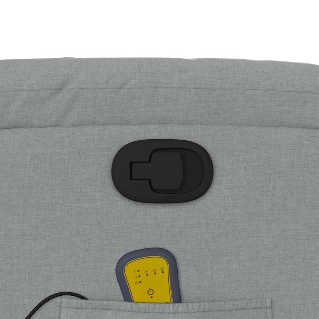 vidaXL Πολυθρόνα Μασάζ Ανακλινόμενη Ανοιχτό Γκρι Υφασμάτινη