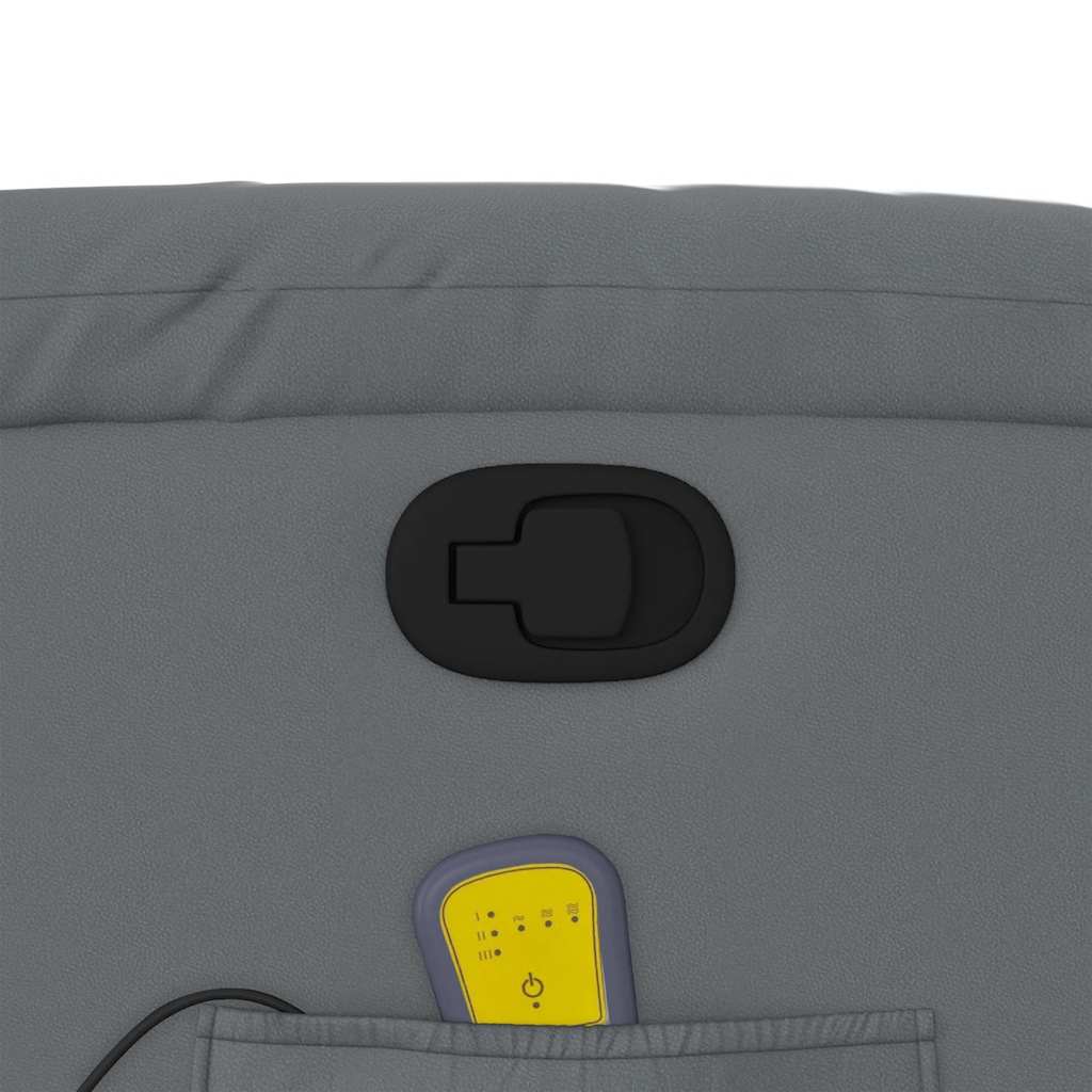 vidaXL Πολυθρόνα Μασάζ Ανακλινόμενη Γκρι από Συνθετικό Δέρμα