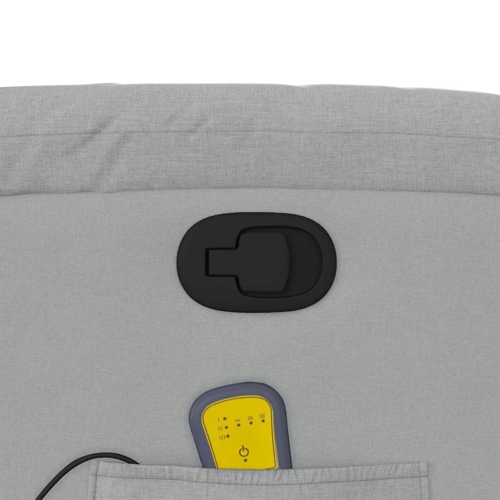 vidaXL Πολυθρόνα Μασάζ Ανακλινόμενη Ανοιχτό Γκρι Υφασμάτινη