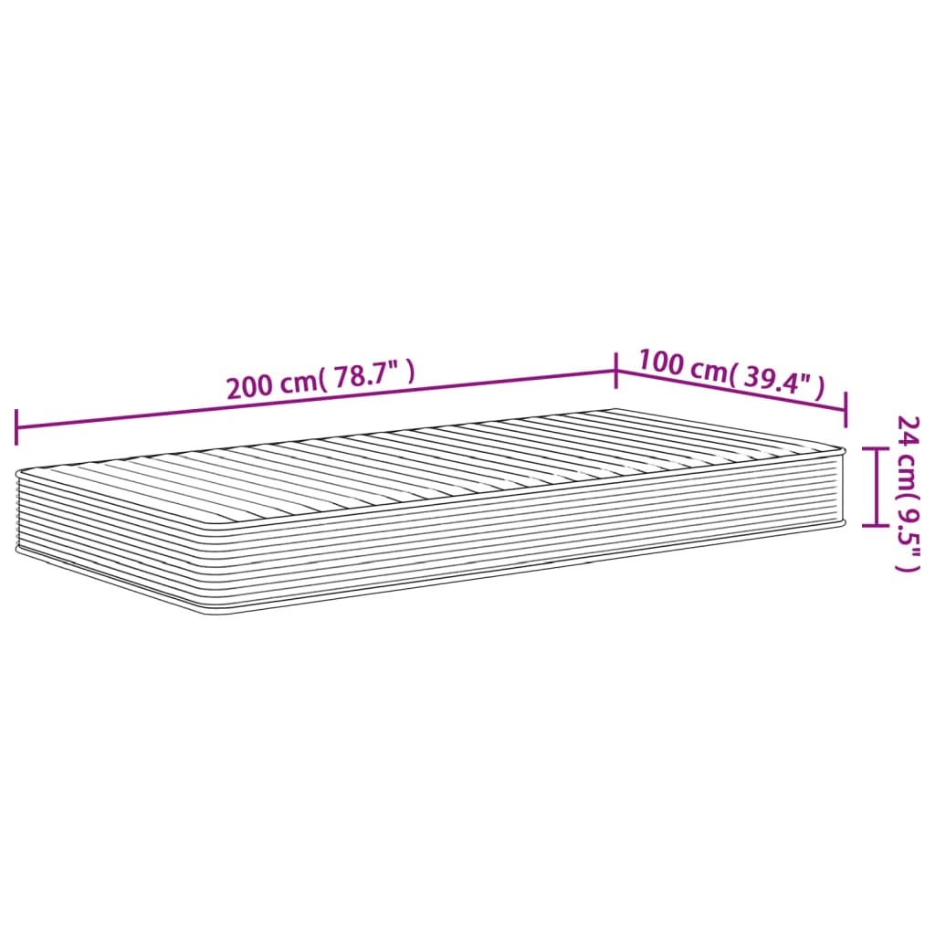 vidaXL Στρώμα Αφρού Medium Soft 100x200 εκ.