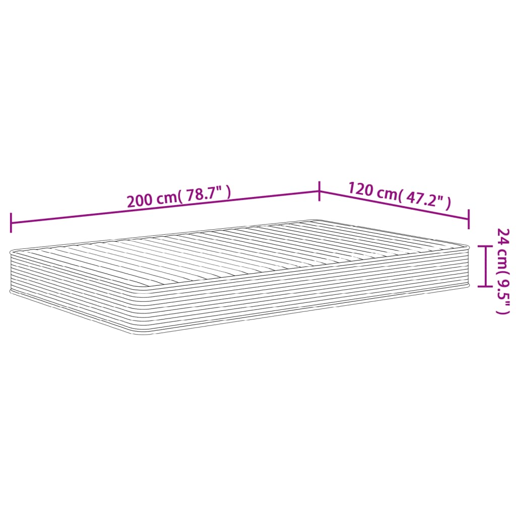 vidaXL Στρώμα Αφρού Medium Soft 120x200 εκ.