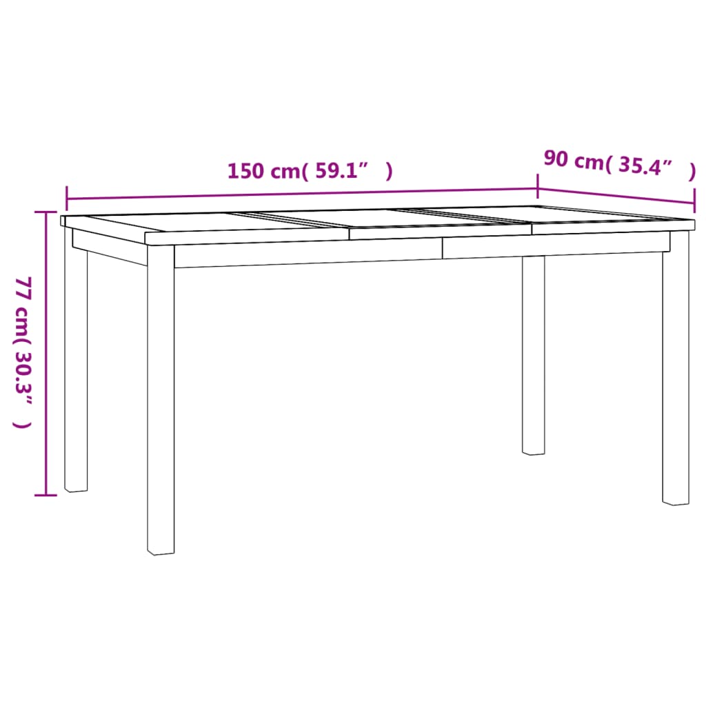 vidaXL Σετ Τραπεζαρίας Κήπου 5 Τεμαχίων από Μασίφ Ξύλο Teak