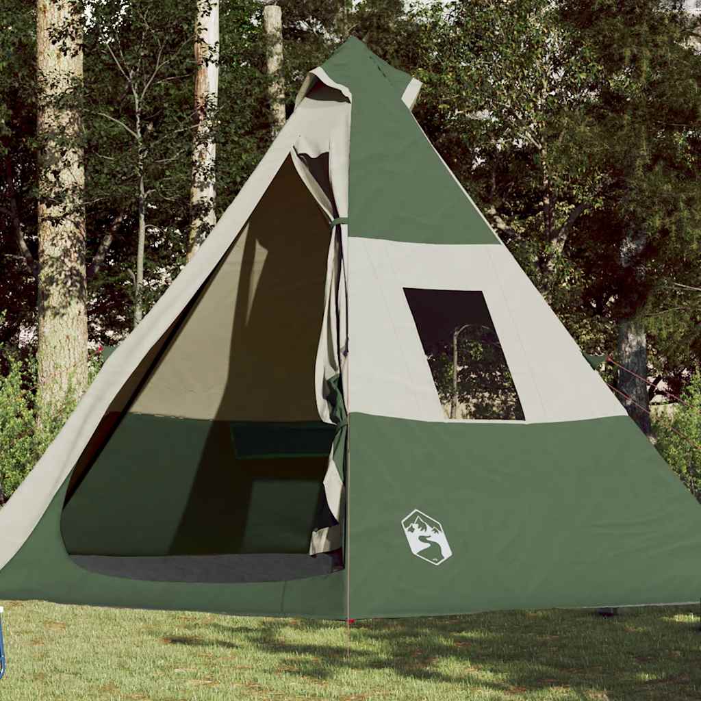 vidaXL Σκηνή Κάμπινγκ Tipi 7 Ατόμων Αδιάβροχη Πράσινη