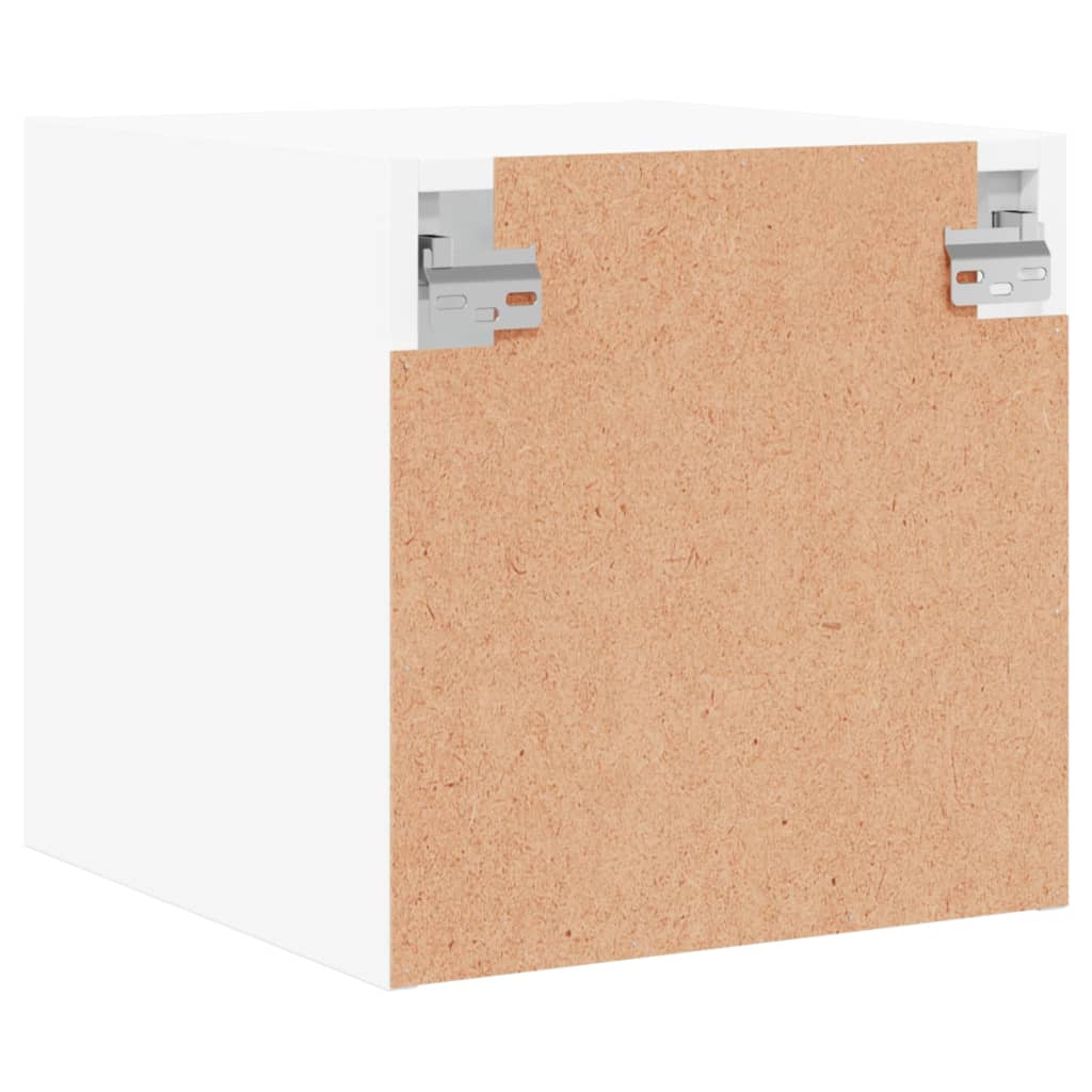 vidaXL Κομοδίνο Λευκό 35x37x35 εκ. με Γυάλινη Πόρτα