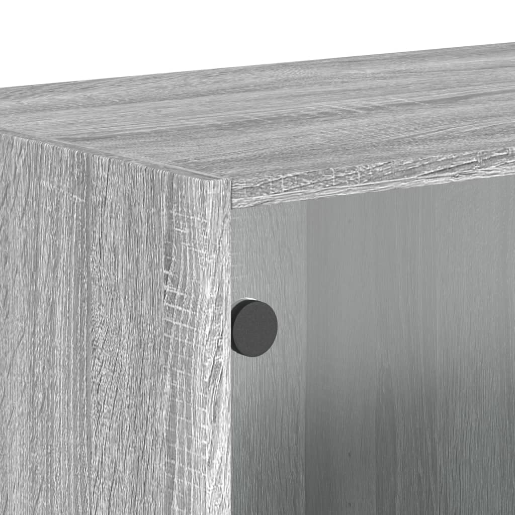vidaXL Ντουλάπι Τοίχου Γκρι Sonoma 68,5x37x35 εκ. με Γυάλινες Πόρτες