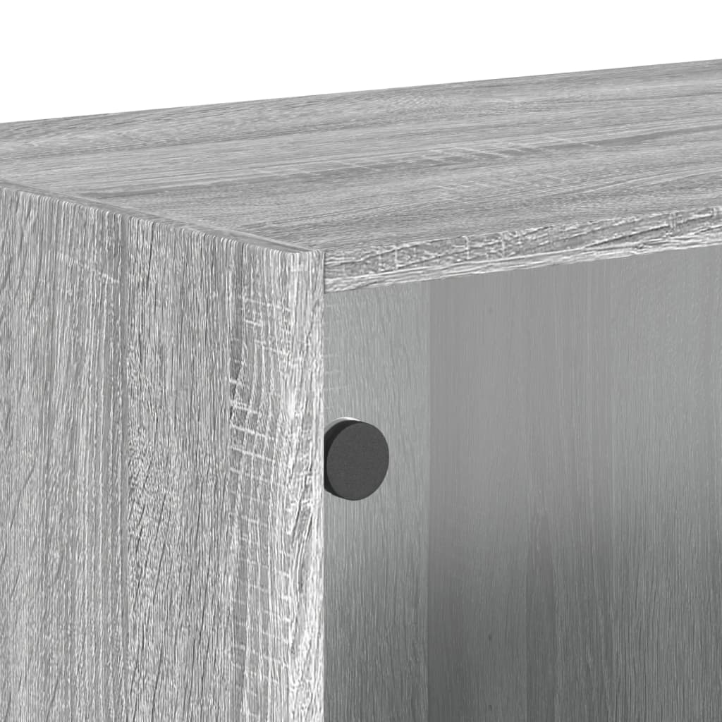 vidaXL Κομοδίνα 2 τεμ. Γκρι Sonoma 68,5x37x35 εκ. με Γυάλινες Πόρτες