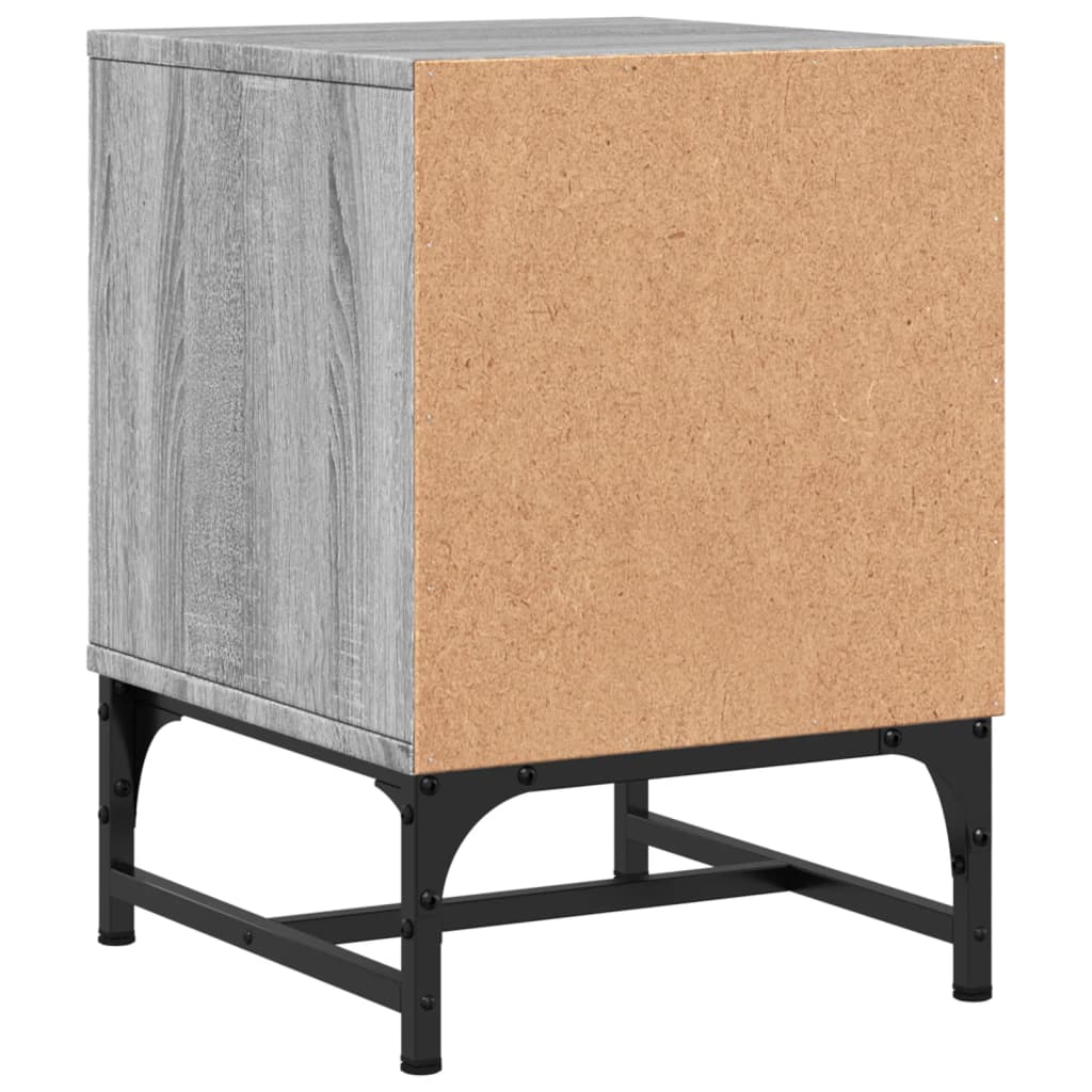vidaXL Κομοδίνα 2 τεμ. Γκρι Sonoma 35x37x50 εκ. με Γυάλινες Πόρτες