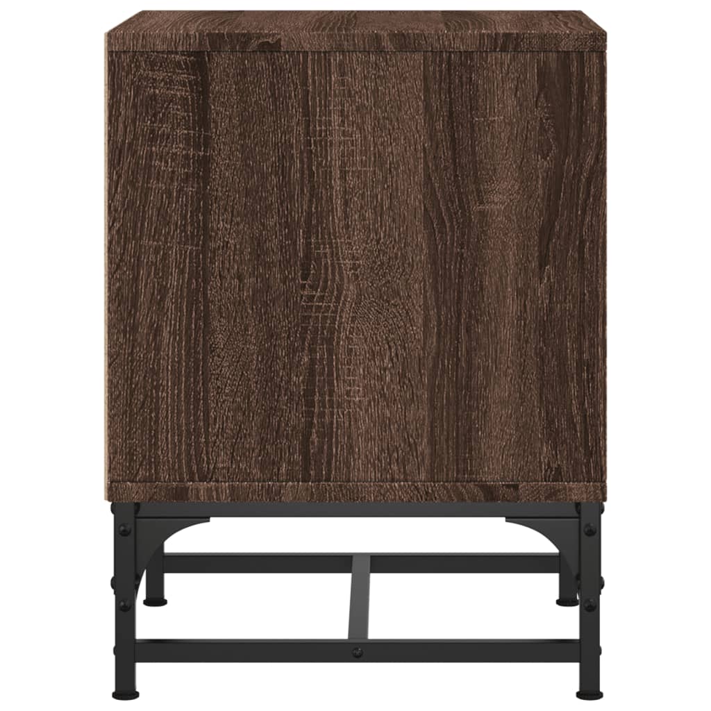 vidaXL Κομοδίνο Καφέ Δρυς 35 x 37 x 50 εκ. με Γυάλινη Πόρτα