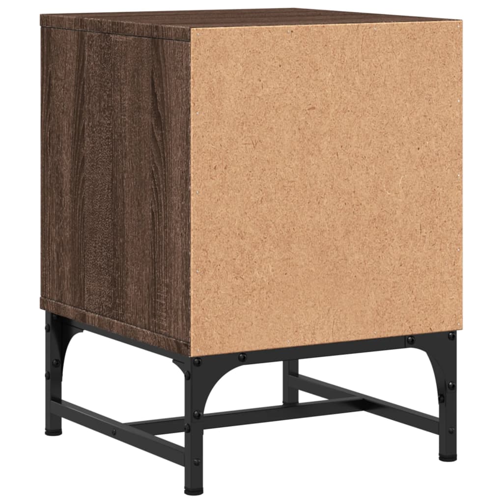 vidaXL Κομοδίνο Καφέ Δρυς 35 x 37 x 50 εκ. με Γυάλινη Πόρτα