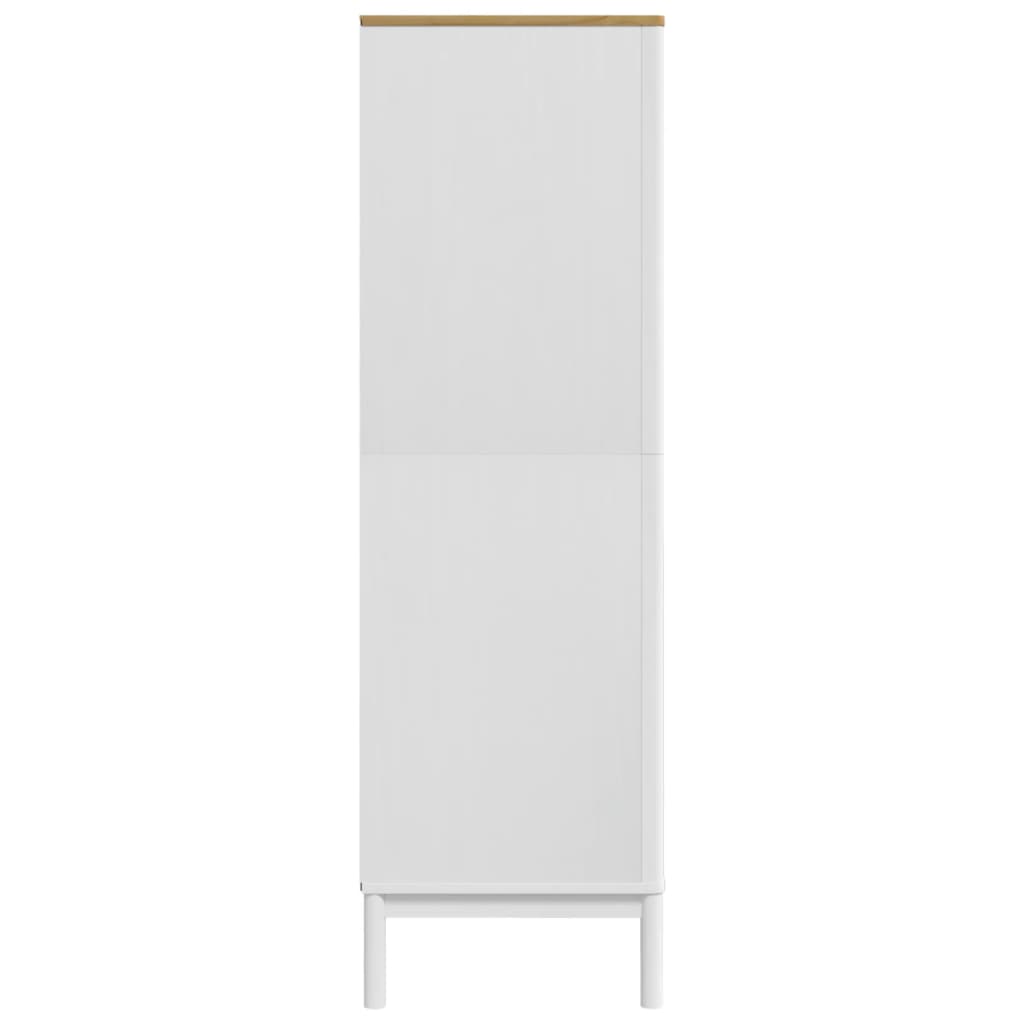 vidaXL Ντουλάπα FLORO Λευκή 77 x 53 x 171 εκ. από Μασίφ Ξύλο Πεύκου
