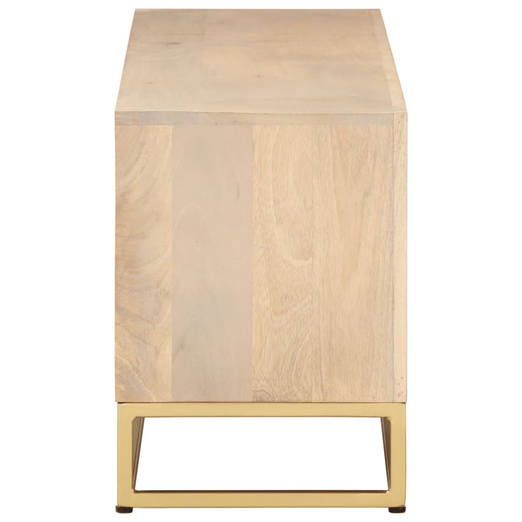 vidaXL Έπιπλο Τηλεόρασης 110 x 30 x 40 εκ. Μασίφ Ξύλο Μάνγκο & Σίδηρος