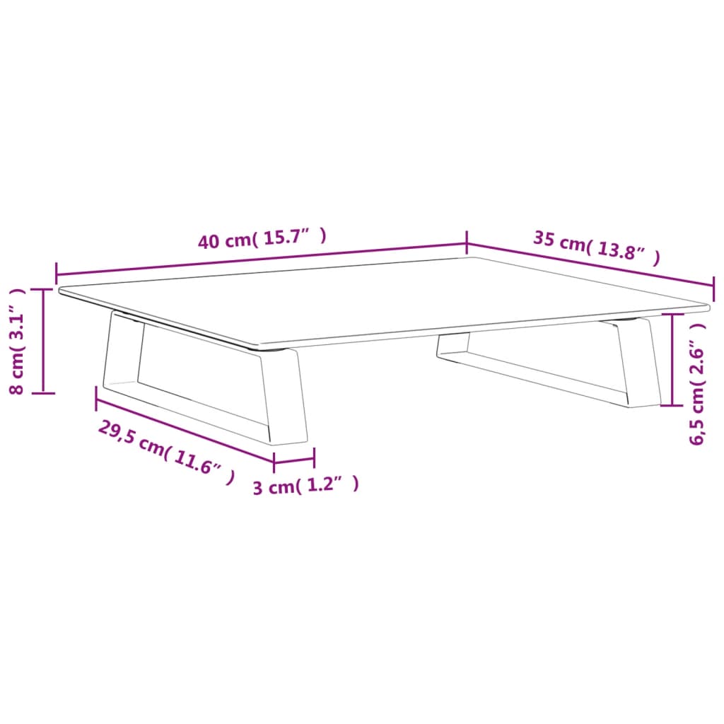 vidaXL Βάση Οθόνης Λευκή 40 x 35 x 8 εκ. από Ψημένο Γυαλί και Μέταλλο