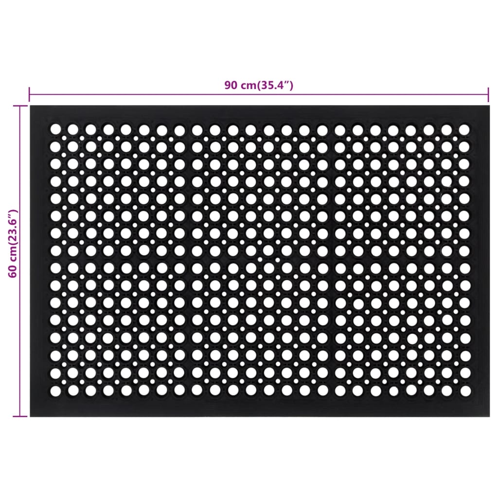 vidaXL Πατάκι Εισόδου Ορθογώνιο 60 x 90 εκ. από Καουτσούκ