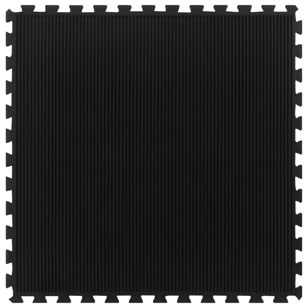 vidaXL Δάπεδο Προστασίας Παζλ Μαύρο 12 χιλ. 100x100 εκ. Καουτσουκ