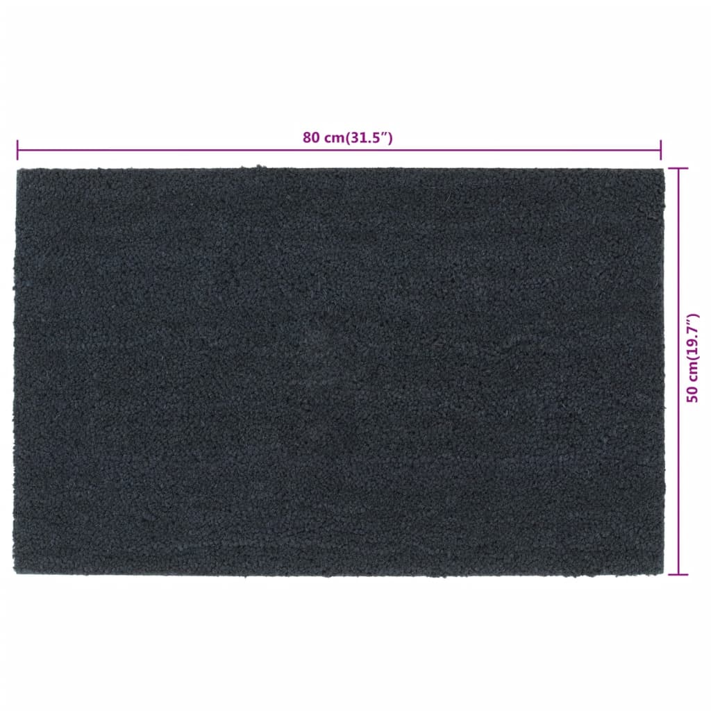 vidaXL Πατάκι Εισόδου Σκούρο Γκρι 50 x 80 εκ. Θυσανωτός Κοκοφοίνικας