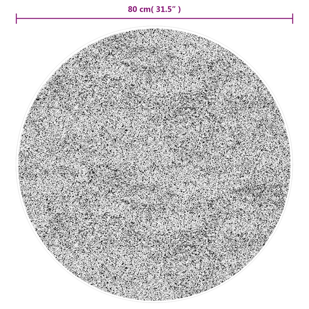 vidaXL Χαλί Shaggy PAMPLONA με Ψηλό Πέλος Μοντέρνο Κρεμ Ø 80 εκ.