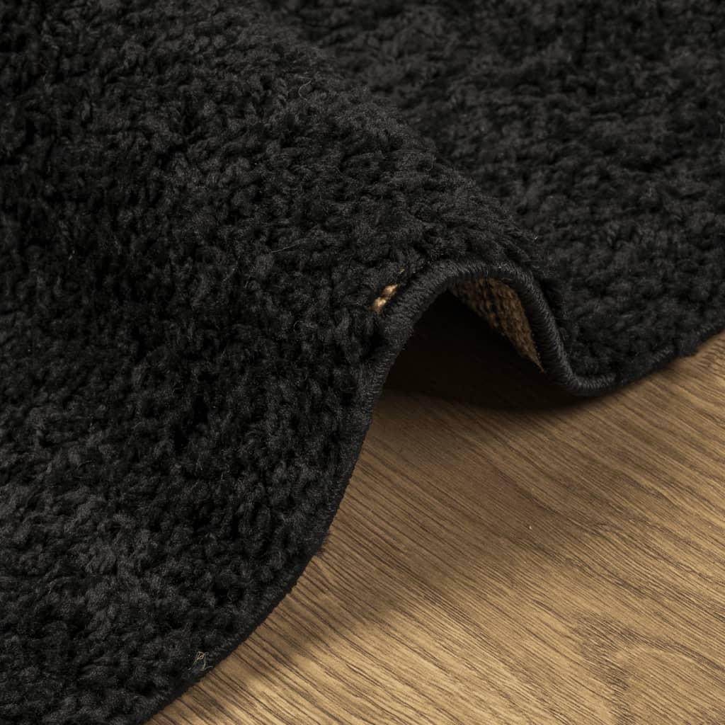 vidaXL Χαλί Shaggy PAMPLONA με Ψηλό Πέλος Μοντέρνο Μαύρο 160x110 εκ.