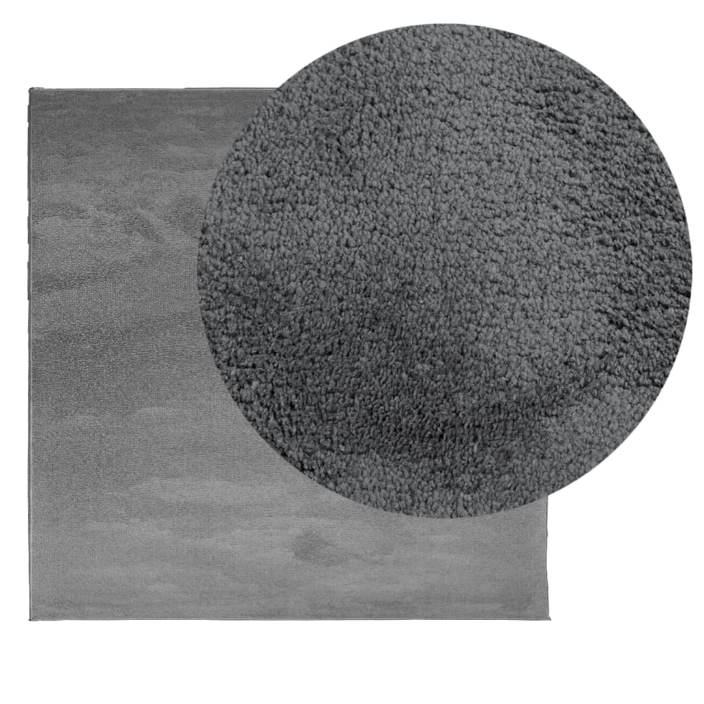 vidaXL Χαλί OVIEDO με Κοντό Πέλος Ανθρακί 120 x 120 εκ.