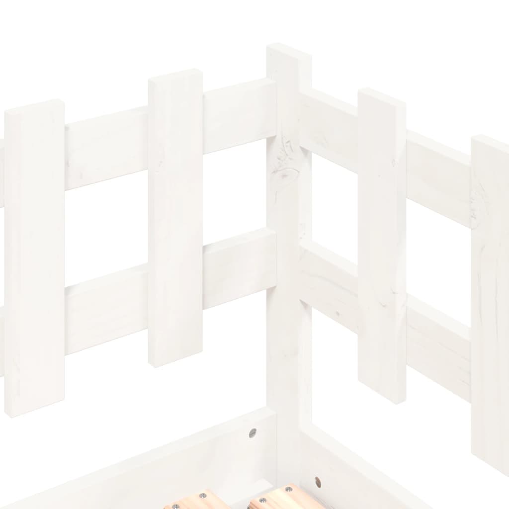 vidaXL Καναπές Κρεβάτι Συρόμενος Λευκός 2x(80x200) εκ. από Μασίφ Πεύκο