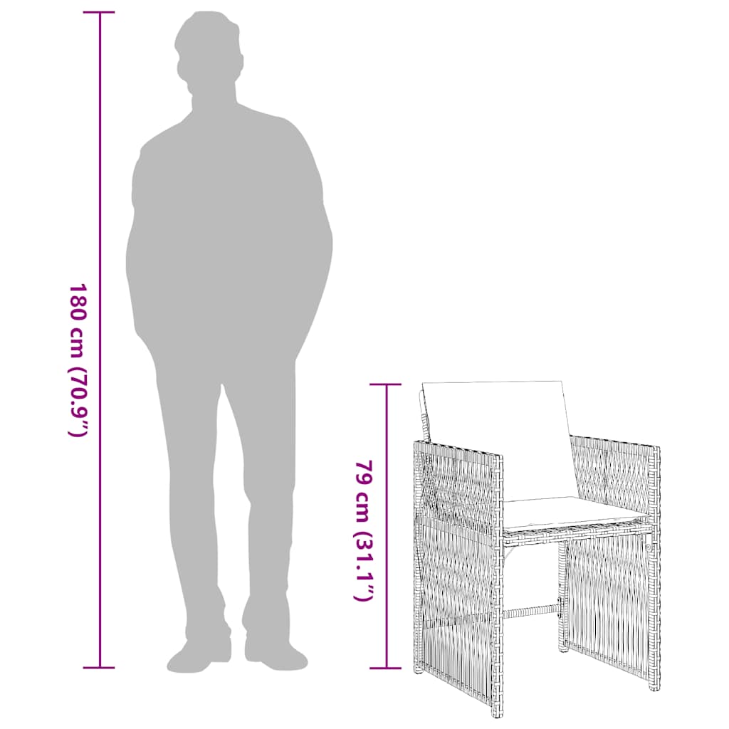 vidaXL Καρέκλες Κήπου 4 τεμ. Μικτό Μπεζ Συνθετικό Ρατάν με Μαξιλάρια