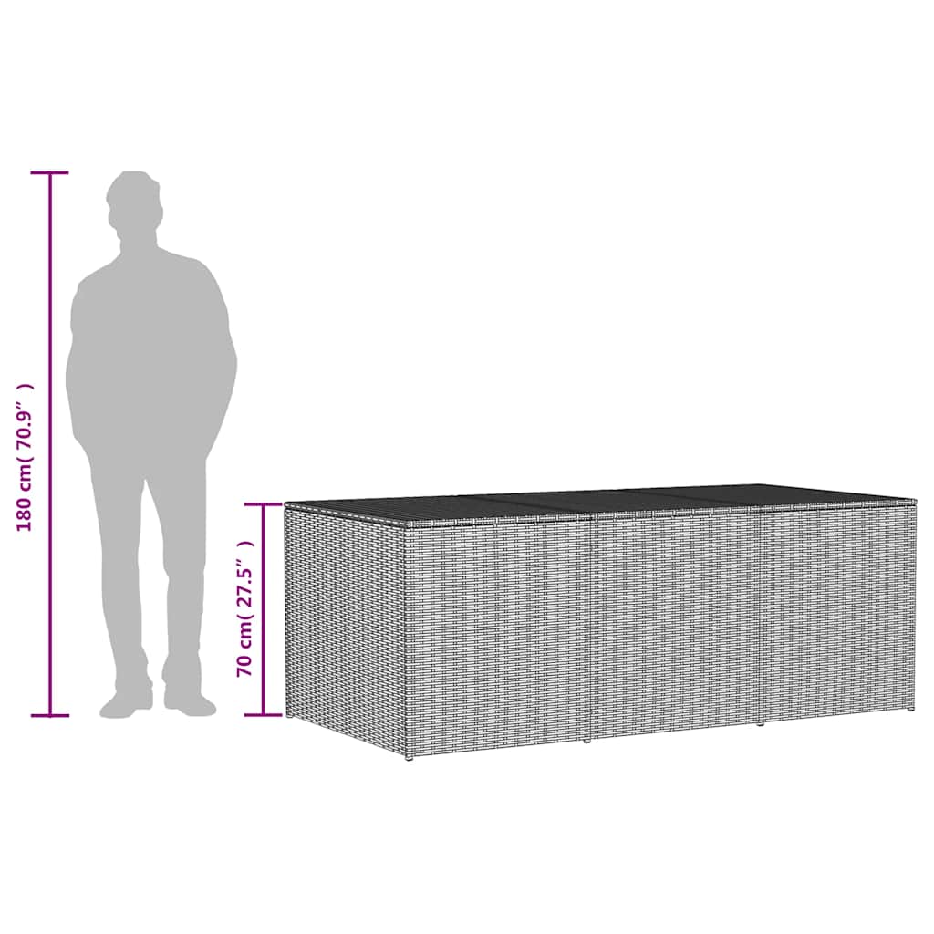 vidaXL Κουτί Αποθήκευσης Κήπου Μικτό Μπεζ 984 Λίτρα Συνθετικό Ρατάν
