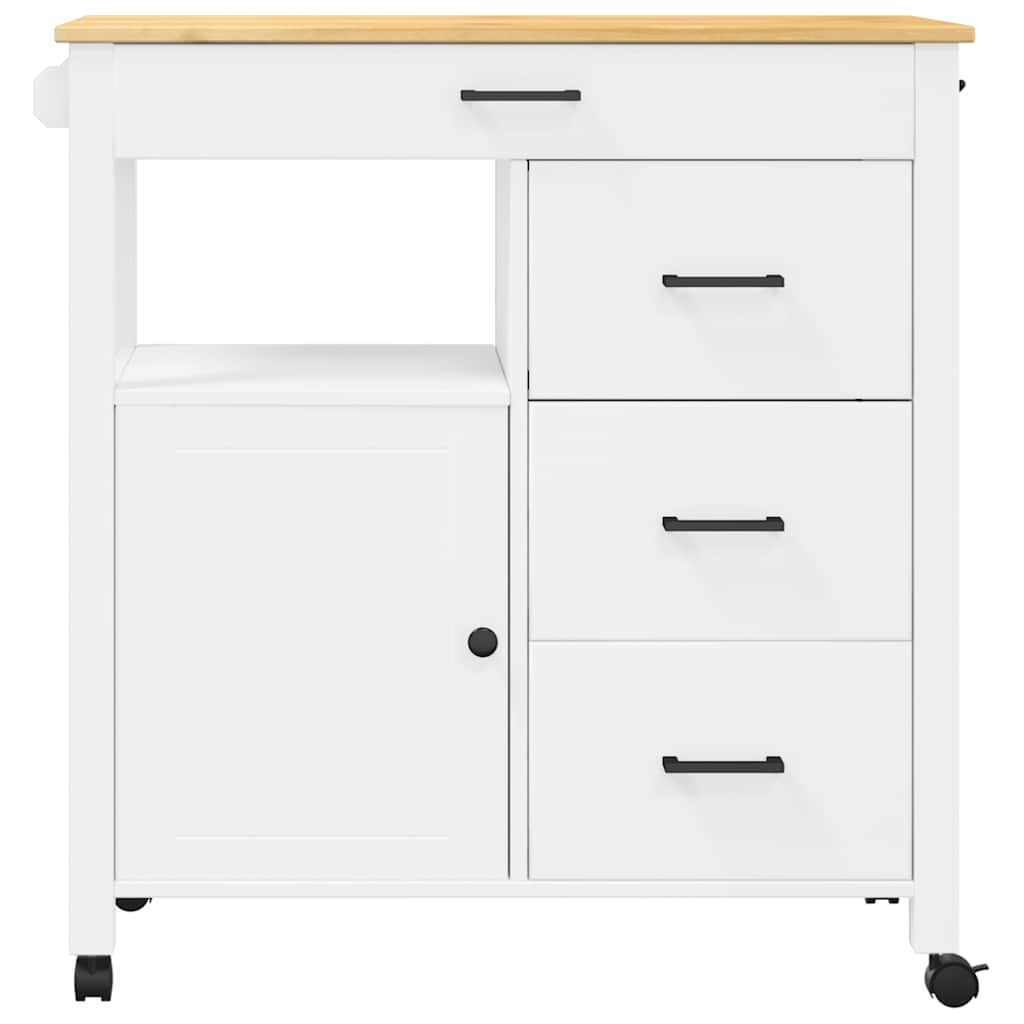 vidaXL Τρόλεϊ Κουζίνας MONZA 84x40x88,5 εκ. από Μασίφ Ξύλο Πεύκου