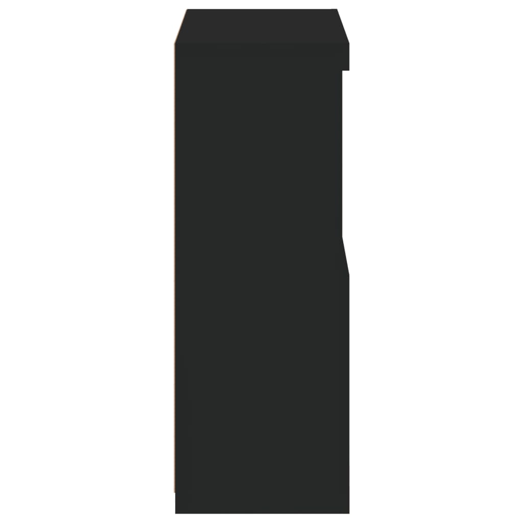 vidaXL Ντουλάπι Βοηθητικό με Φώτα LED Μαύρο από Επεξεργασμένο Ξύλο