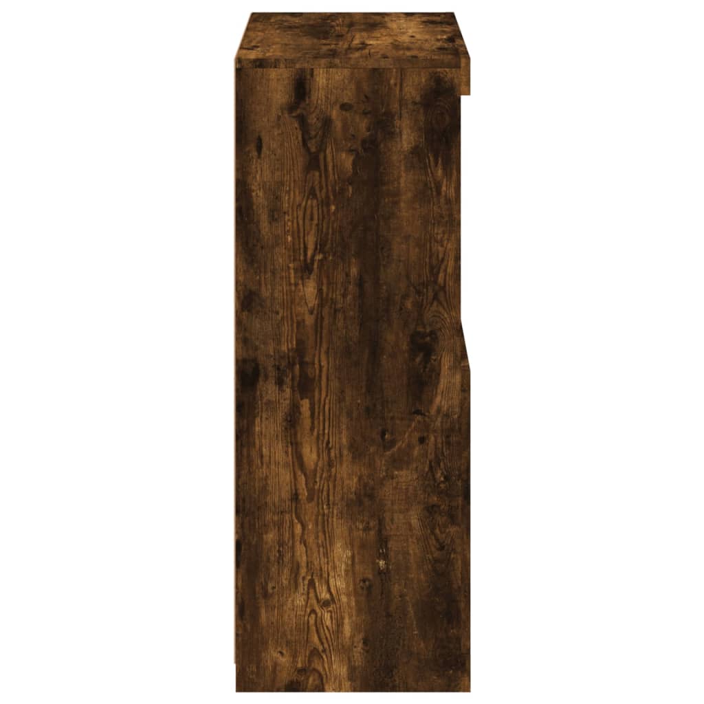 vidaXL Nτουλάπι Βοηθητικό με Φώτα LED Καπνιστή Δρυς Επεξεργασμένο Ξύλο