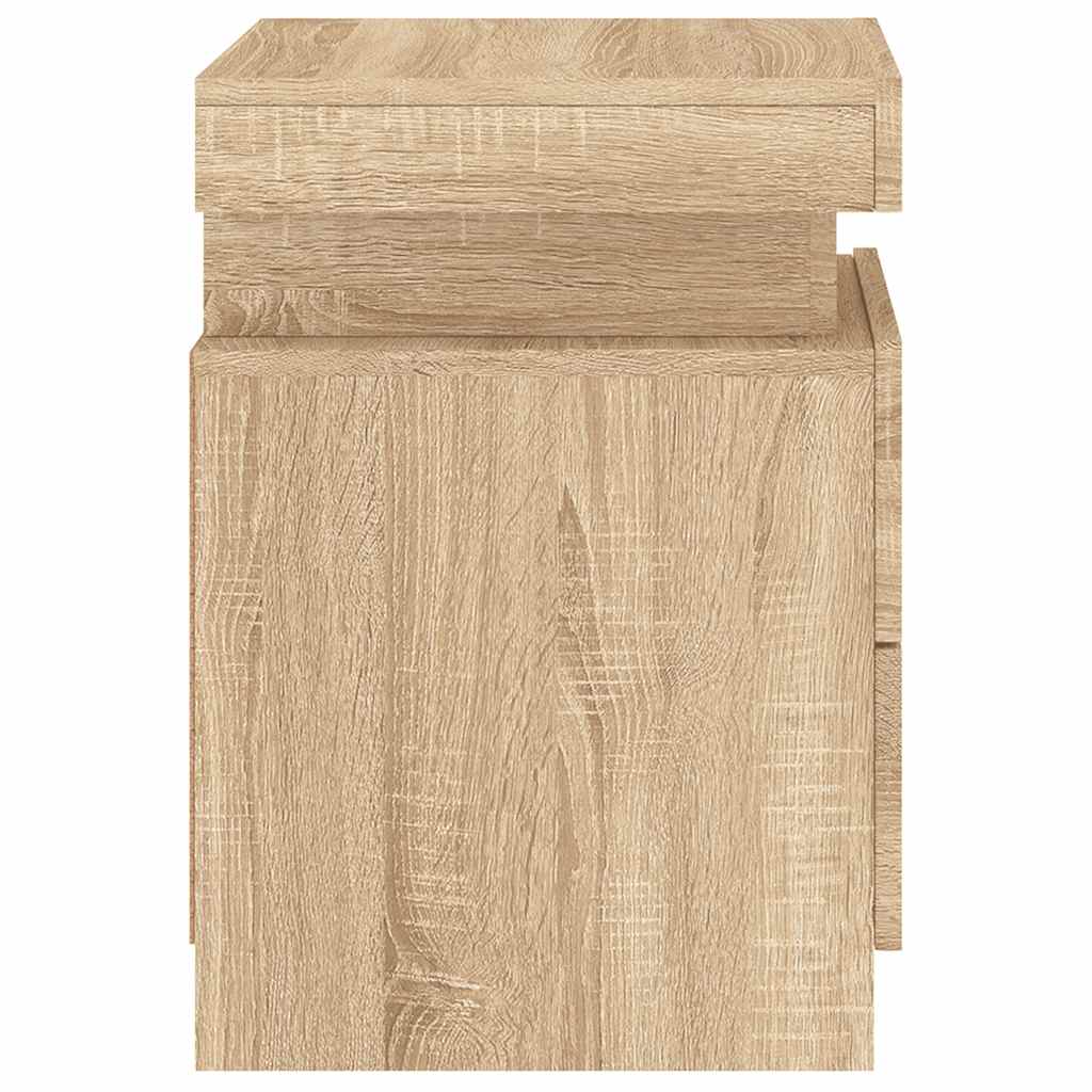 vidaXL Κομοδίνο με Φώτα LED Sonoma Δρυς 35 x 39 x 55 εκ.