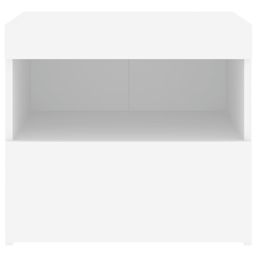 vidaXL Κομοδίνο με Φώτα LED Λευκό 50 x 40 x 45 εκ.