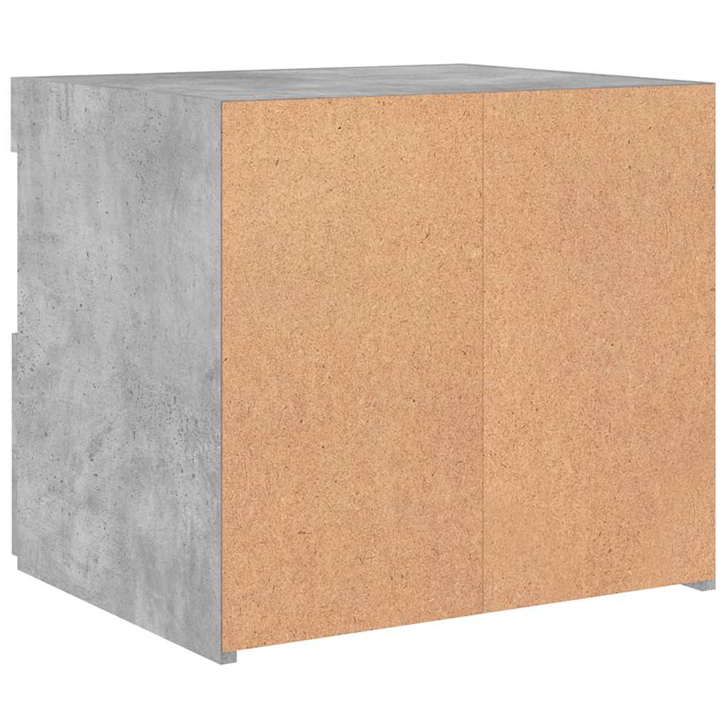 vidaXL Κομοδίνο με Φώτα LED Γκρι Σκυροδέματος 50x40x45 εκ.